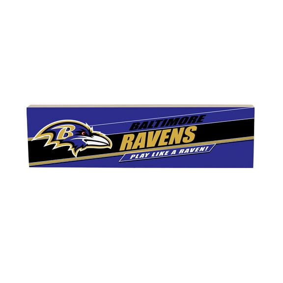 Baltimore Ravens 5" x 18" Shadow Logo Wood Mantle Sign