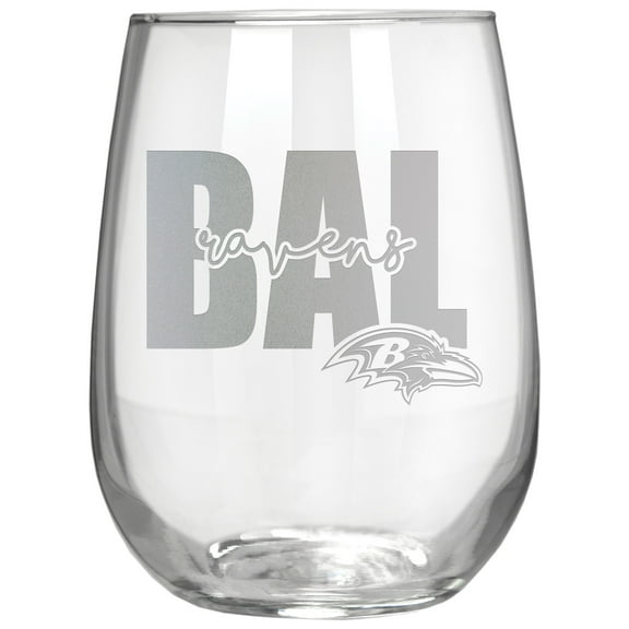 Baltimore Ravens Etched 17oz. City Stemless Wine Glass