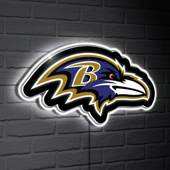 Baltimore Ravens LED Team Logo Shaped Lighted Wall Sign