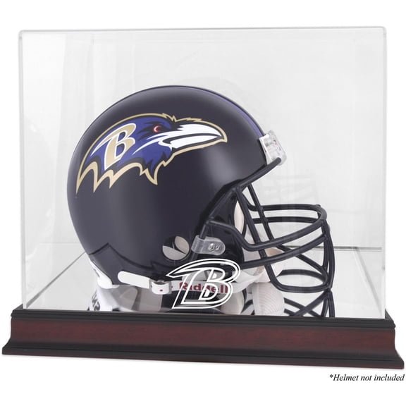 Baltimore Ravens Mahogany Helmet Logo Display Case with Mirror Back
