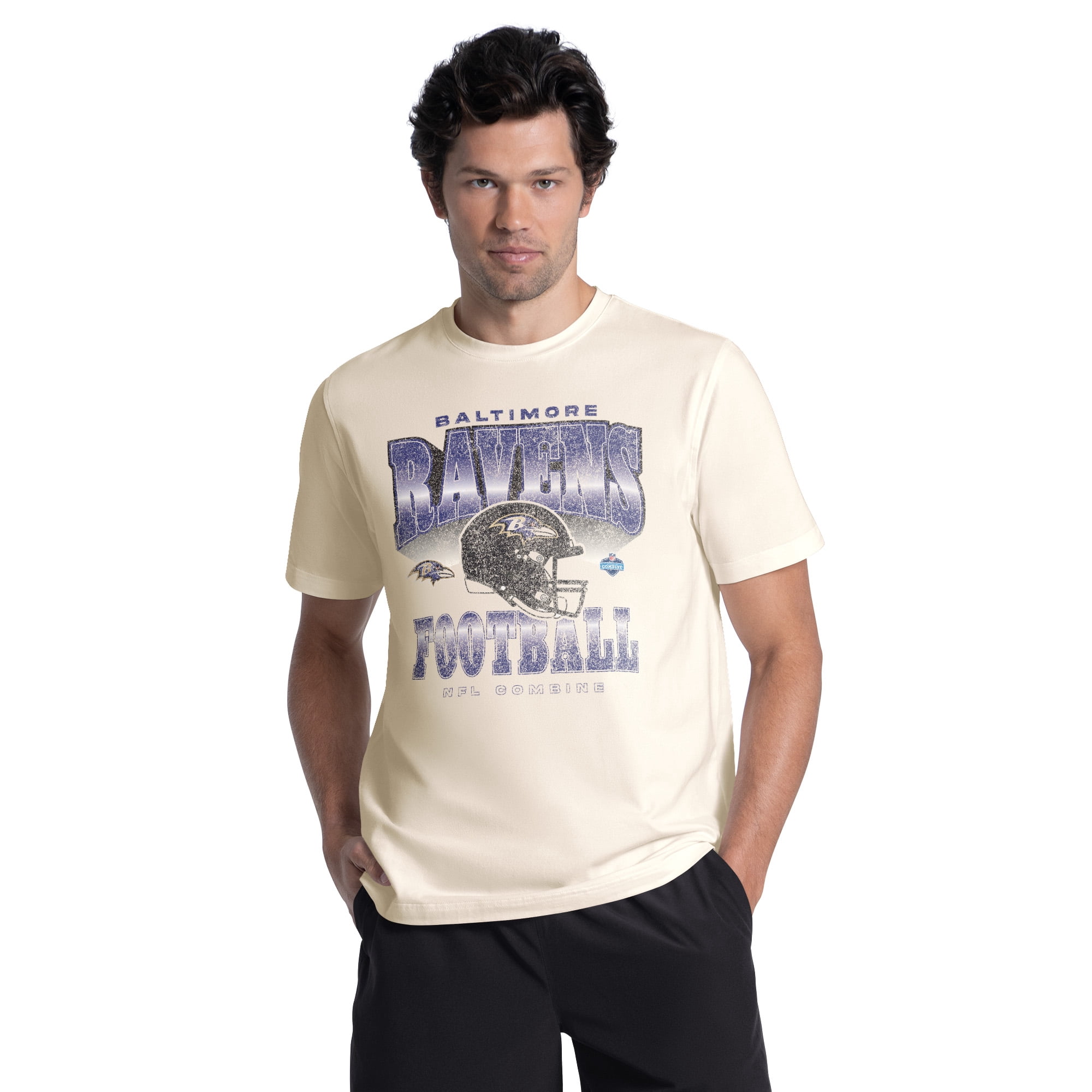 Baltimore Ravens Men's NFL Combine Faded Fashion Short Sleeve T-Shirt