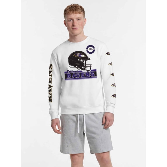 Baltimore Ravens Reebok Mens White Crew Sweatshirt