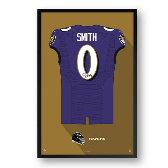 Roquan Smith Baltimore Ravens Facsimile Signature Framed Jersey Art Print