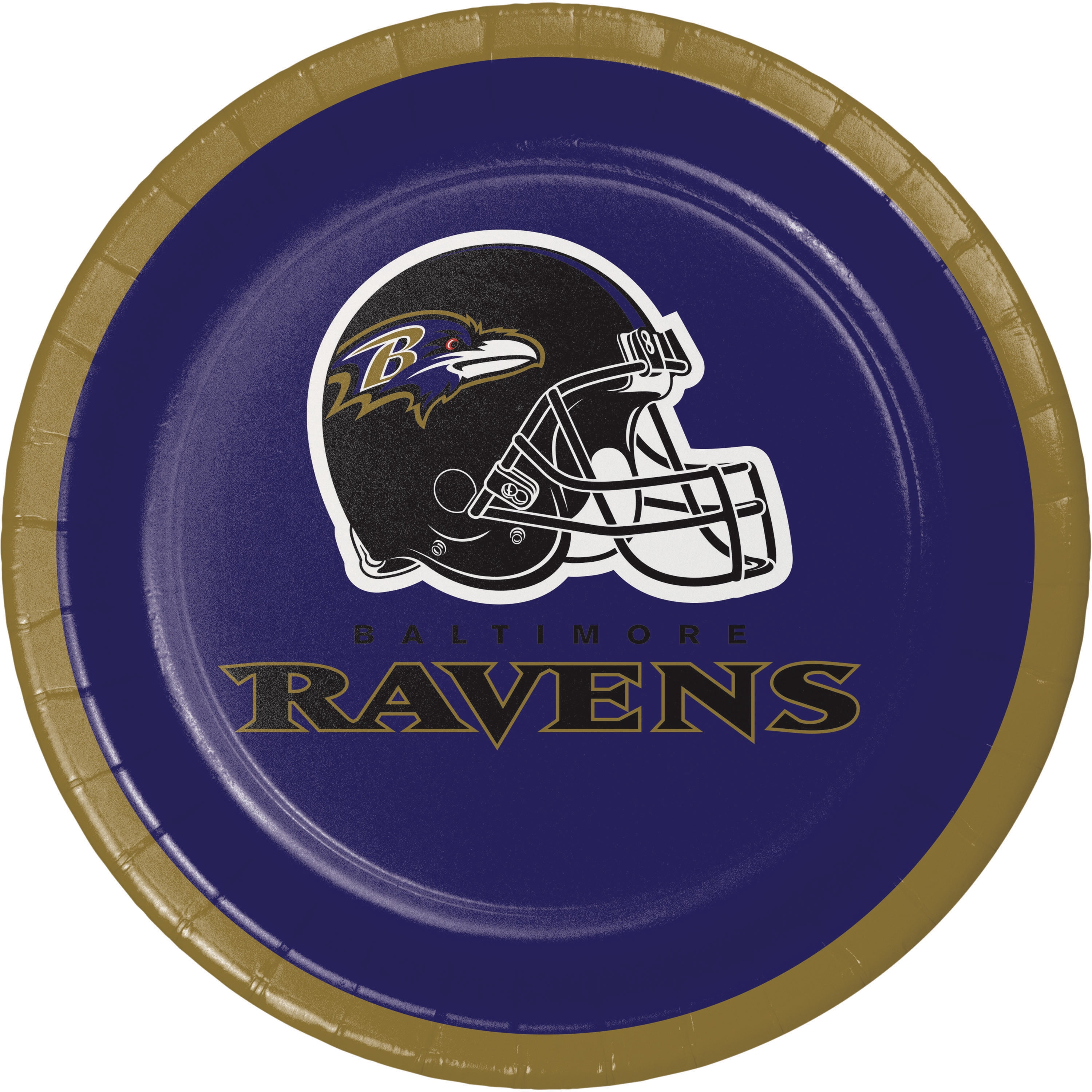 Baltimore Ravens Round Paper Dessert Plates 24 Count for 24 Guests