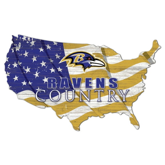Baltimore Ravens USA Flag Cutout Sign