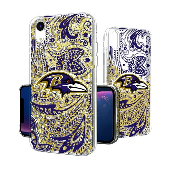 Baltimore Ravens iPhone Paisley Design Glitter Case