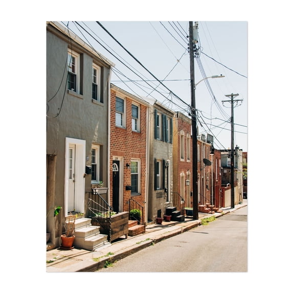 Baltimore Rowhouses 01 - Baltimore Maryland Photography Unframed Wall Art Print 30 x 40 inches