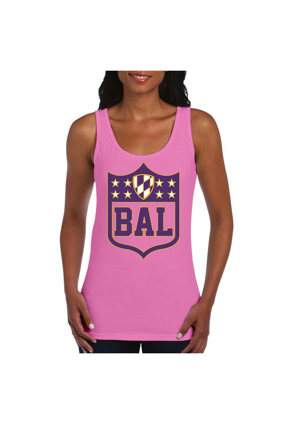 Baltimore Shield Women's Tank Top Die Hard Fantasy Football Fan Game Night