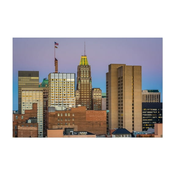 Baltimore Skyline 02 - Baltimore Maryland Photography Cityscape Skyline Architecture Art Deco City Travel Poster Unframed Wall Art Print 4 x 6 inches