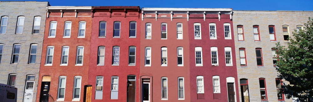 Baltimore row houses Canvas Art - Panoramic Images (12 x 36)