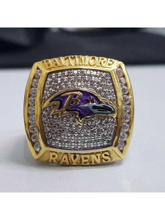 #BaltimoreRavens Championship Ring 0.5ctw Moissanite Diamonds, 925 Sterling Silver Two Tone Sports Ring