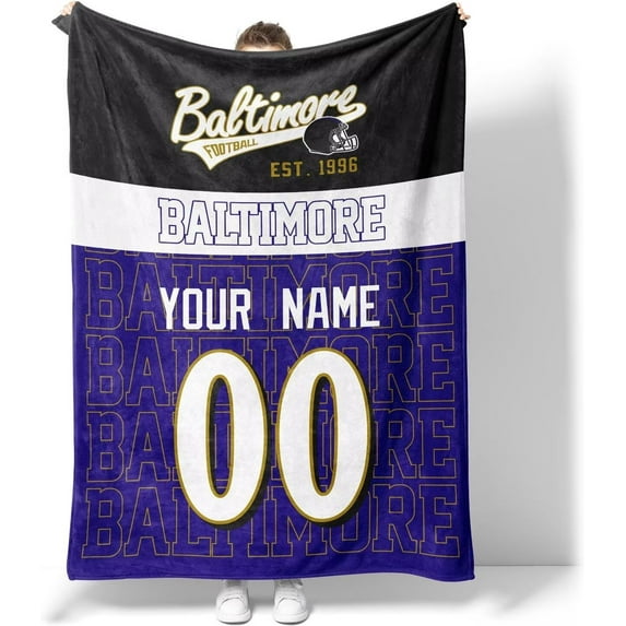 BaltimoreThrowBlanketforMenWomenBoyCustomNameandNumberBlanketGifts