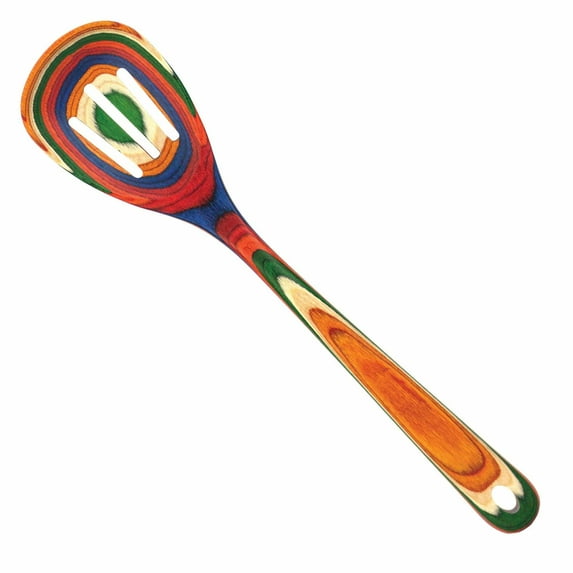 Baltique® Marrakesh Collection 12-1/2" Wooden Slotted Spoon, Safe for Nonstick