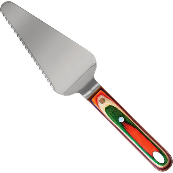 Baltique Marrakesh Collection Cake and Pie Server, Stainless Steel Wedding Cake Knife and Server with Comfortable Wooden Handle