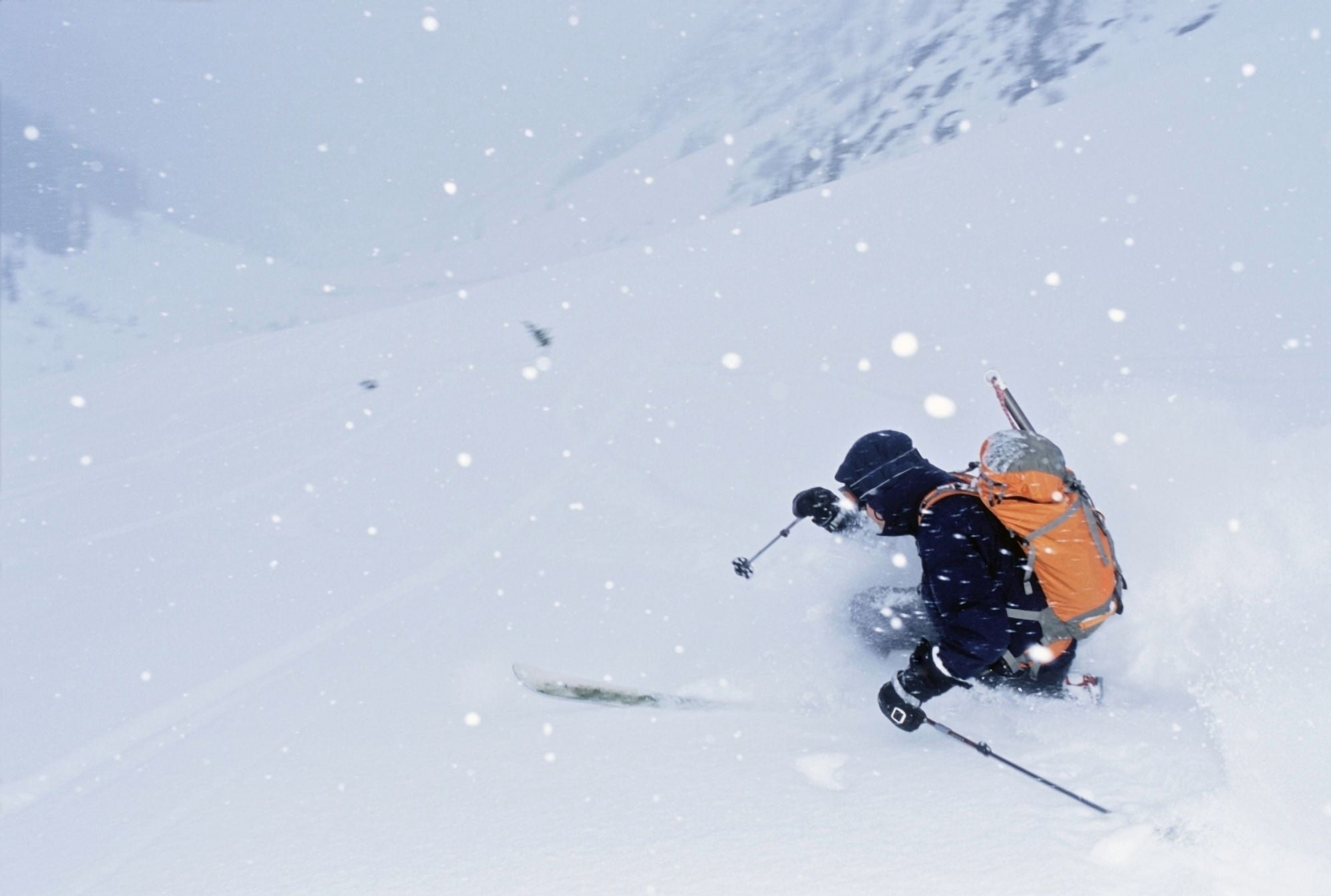 Balu Pass British Columbia Canada Downhill Skiing In Snowstorm Canvas Art - Dan Sherwood Design Pics (36 x 24)
