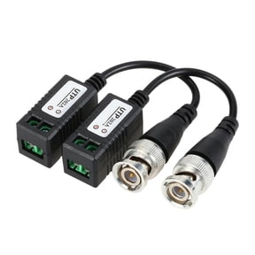 Balun HD Cat5 RJ45 to BNC Video Baluns Passive Transceiver Pack of 2, Network Transceiver for Full HD Surveillance Camera System