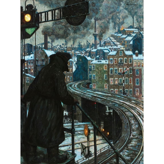 Baluschek Working Class City Painting Extra Large XL Wall Art Poster Print