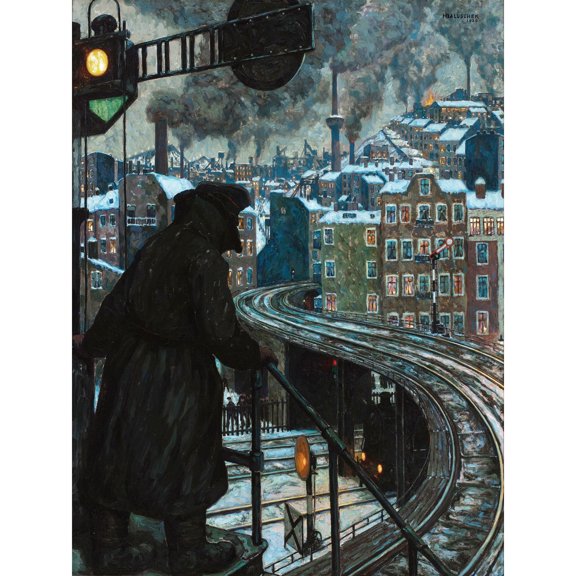 Baluschek Working Class City Painting Extra Large XL Wall Art Poster Print
