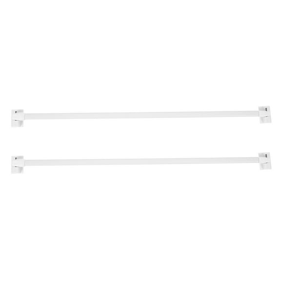 Baluue 1Pair Expandable White Curtain Rod for Metal Doors Adjustable Tension Rod