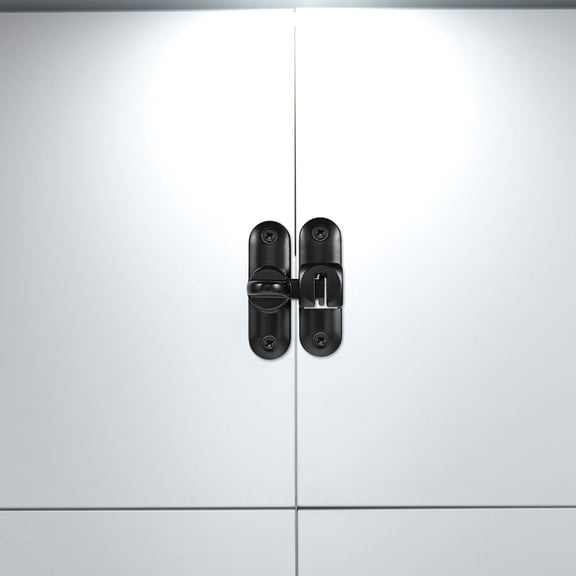 Baluue 1 Set Spring Loaded Latch Barn Door Lock Zinc Alloy Black For Doors