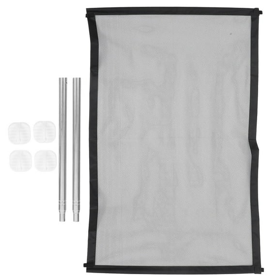 Baluue 1 Set Stainless Steel Freestanding Pet Safety Guard Mesh Gate for Stairs