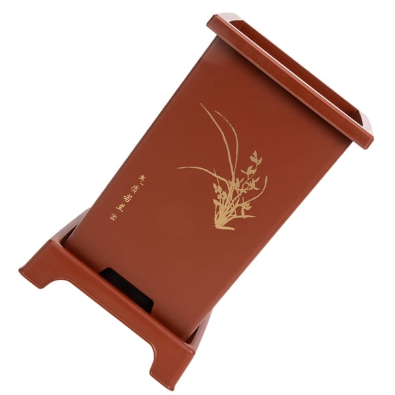 Baluue 1Set Simple Dark Red Resin Plant Container for Balcony Garden Home Decoration