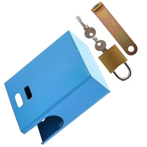 Baluue 1 Set of Lockable Tap Water Valve Lock Box Iron Blue Durable Construction for Homeowners