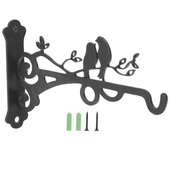 Baluue 1 Set of Metal Flower Hook Black Arc Shaped Support for Garden Plants