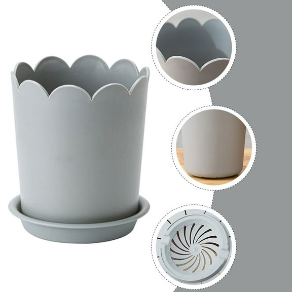 Baluue Gardening Flowerpot for Windowsill Grey 10 Sets