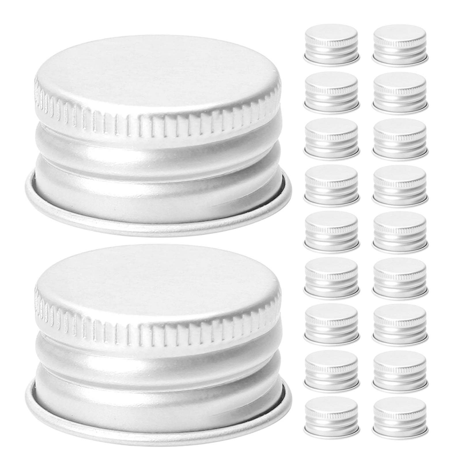 Baluue 100Pcs Aluminum Threaded Bottle Caps Replacement Screw on Lids ...
