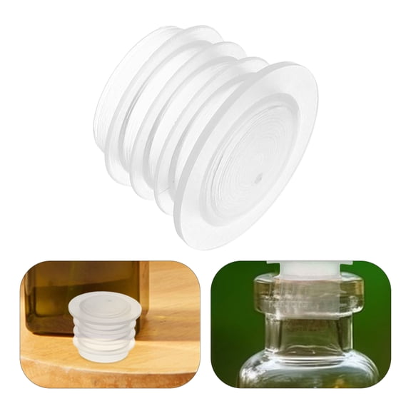 Baluue 100Pcs Clear Plastic Bottle Caps with Leakproof Thread for Wine Salt Pepper Shakers