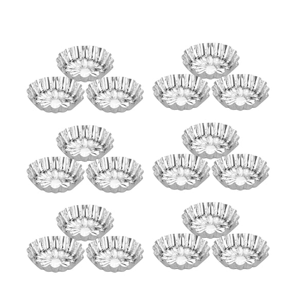 Baluue 100Pcs Plated Silver Foil Baking Trays for Egg Tarts Muffins and Small Cakes Convenient and Disposable