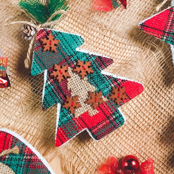 Baluue Snowflake Buttons Wood Brown 100pcs