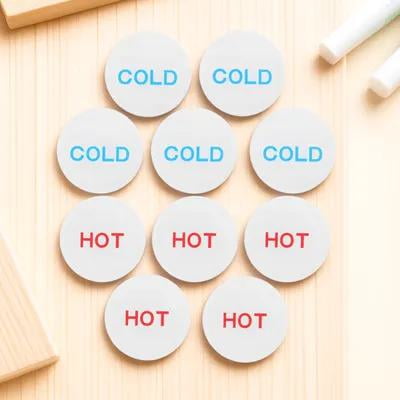 Baluue 10Pcs Acrylic Water Temperature Signs Transparent Hot Cold Faucet Label Stickers