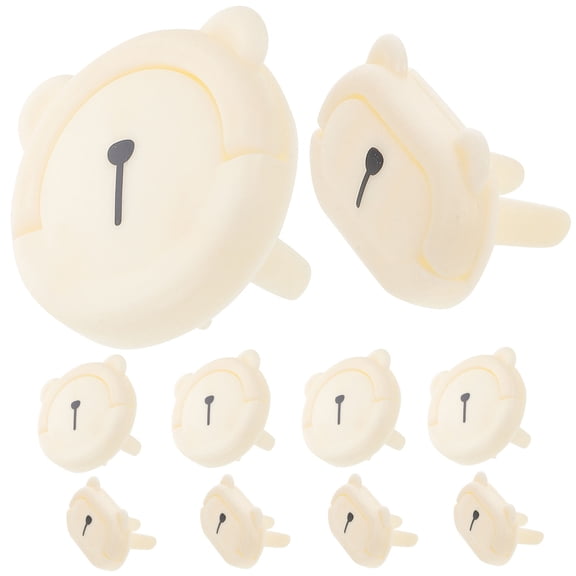 Baluue 10-Pack Beige Electric Outlet Covers Plastic Socket Protectors for Child Safety with Easy Installation