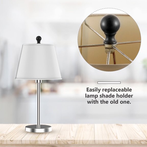 Baluue 10Pcs Modern Lamp Finial Cap Abs Black Decorative Knob for Table Lamp