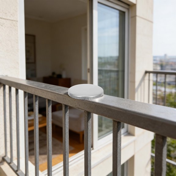 Baluue 10Pcs Outdoor Handrail End Caps Plated Silver Metal Round Balustrade Post Cap for Deck Railing