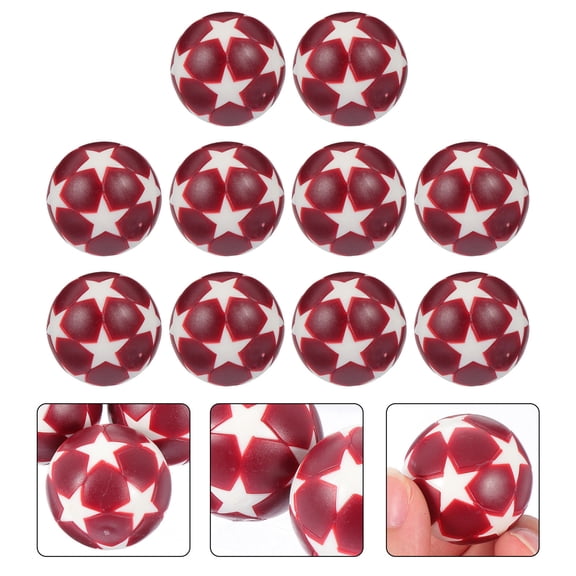 Baluue 10Pcs Plastic Foosball Table Football Balls Dark Red for Table Soccer Games