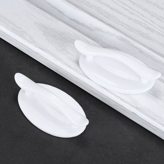 Baluue 10Pcs White Plastic Cabinet Knob Drawer Pull Handle Durable Style for Home Use