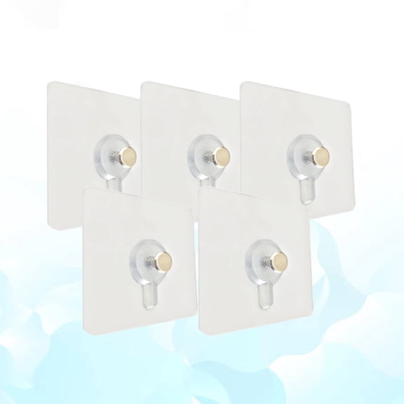 Baluue 10pcs Traceless Picture Hooks Transparent Square Invisible Hooks for Hardwall Drywall Hanging