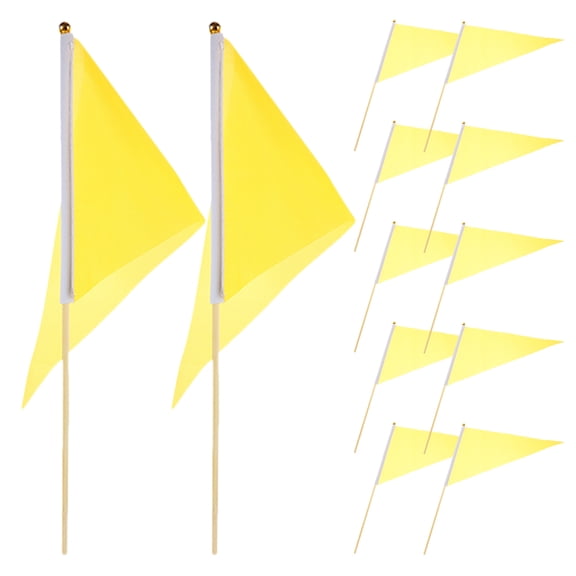 Baluue Yellow Construction Marking Flags for Lawn and Yard High Visibility