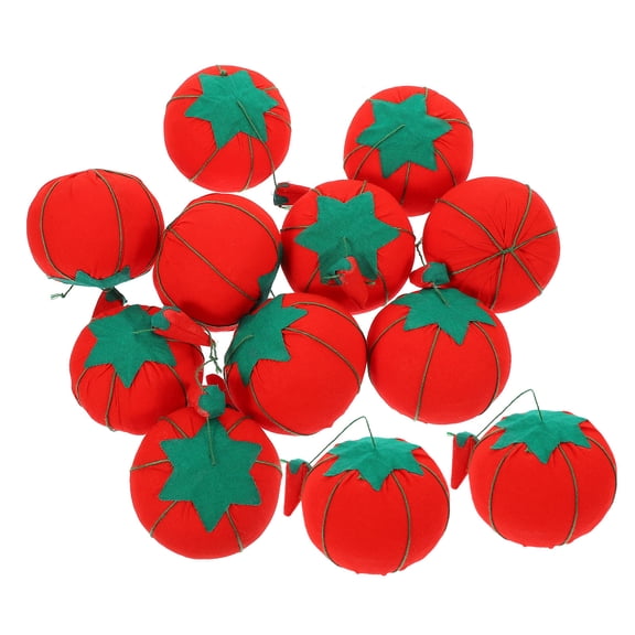 Baluue 12Pcs Tomato Shaped Pin Cushions Reusable Needle Pillow Compact Sewing Tool for Storage