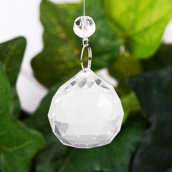 Baluue 12pcs Hanging Prism Light Fixture Modern Crystal Pendant Clear Glass Ornaments