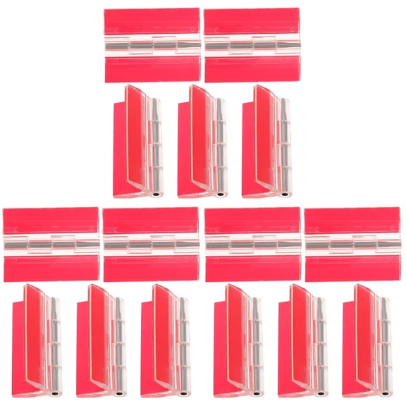 Baluue 15 pcs Self-adhesive Acrylic Hinges Universal Piano Hinges Transparent Acrylic Box Adhesive Hinges