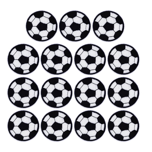 Baluue 15pcs Soccer and Football Embroidered Patches Assorted Colors for Bags, Jackets, Hats, and Craft Projects
