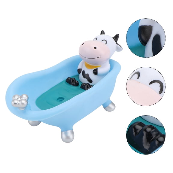 Baluue 1PC Cute Soap Box Blue Soft Plastic Storage Cartoon Style for Bathroom Use