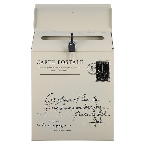 Baluue Vintage Mailbox Wall Mounted Decorative White Iron 1Pcs