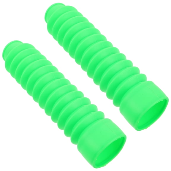 Baluue 1Pair Dirt Bike Fork Covers Universal Fit Rubber Fork Gaiters Green Protective Set