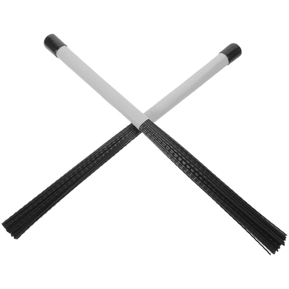 Baluue Professional Drum Brushes 1 Pair with Grey Handle and Black Nylon Bristles for Jazz, Practice, Drum Kit, and Percussion Use