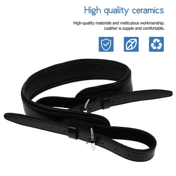 Baluue 1 Piece Portable Black Tuba Shoulder Strap, Adjustable Comfortable Belt for Brass Instrument Carrying Accessory
